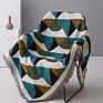 Rawhouse Original Design Woven Cotton Throws Jacquard Geometric Blanket for Home Decor