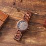 Real Wooden Wrist Watch Grey Dial Quartz Black Ebony Wood Watches Men Holzuhren