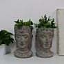 Resin Buddha Face Planters Garden Flower Pot Buddhism Plant Pots