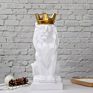 Resin Origami Polygon Crown Lion Statue for Table Top Decoration