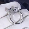 Rhodium Plated White Copper Bow Knot Bling Women Wedding Jewelry Zircon Stone Ring Bowknot Engagement Rings