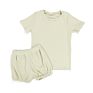 Ribbed Cotton Short Sleeve Solid Color Toddler Kid Baby Girl 2 Piece Outfits Clothing Shorts Sets