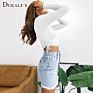 Ribbed Ruched Drawstring Side Tee Polyester Long Sleeve Slim Fit Crop Top T Shirt Women Tight Lady Long Sleeve T Shirt for Women