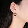 RINNTIN 316L stainless steel jewelry wholesale big gold hoop earrings