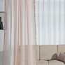 Rod Pocket Voile Sheer Curtain with Pom Pom