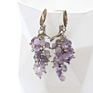 Rose Quartz Natural Stone Beads Earring , Handmade Earrings in , Cluster Earrings