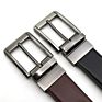 Rotatable Pin Buckle Leather Mennylons Belt Rotatable Luxury Reversible Belts for Men Jeans Cowhide Belts Genuine 1 1/4" Width