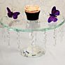 Round Glass Plate Bling Crystal Cake Stand for Wedding Decoration