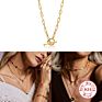Roxi Simple Design Chunky Chain Jewelry Paper Clip Chain Bar Toggle Zircon Dainty Girl Necklace