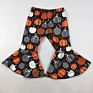 Rts Childrens Boutique Clothing Kids Set T Shirt Bell Bottom Pants Pumpkin Halloween Printing Girls Fall Outfit