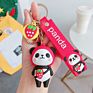 Rts Fast Ship Customized Log Korean Designer Promotional Souvenir Gifts 3D Cute Panda Key Chain Pendant Price Llaveros 3D