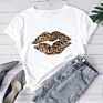 Rts Leopard Cheetah Lip Printed T Shirt Women Tee Shirt Top Women