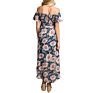 Rts Women Pregnant Clothes off Shoulder Print Floral Maternity Casual Asymmetrical Midi Dress