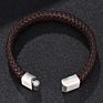 Ruigang Braided Wristband Leather Bracelets Weave Magnetic Clasps Hand Chain for Men Gift Accessories