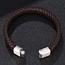 Ruigang Braided Wristband Leather Bracelets Weave Magnetic Clasps Hand Chain for Men Gift Accessories