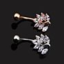 Ruigang Women Body Jewelry Crystal Medical Steel Button Piercing Zircon Peacock Belly Bars Navel Rings