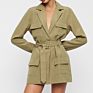 Ruili Service Blazer Woven Fabric Long Sleeve V Neck Jacket Coat