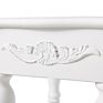 Rustic White Carved Wooden Coffee Table with Pullout Drawer