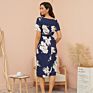 S--2Xl Sweat Maternity Evening Dresses Floral Printed Nightgown Lounge Wear Pregnancy Gown for Baby Breastfeeding