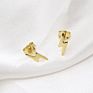 S925 Silver Jewelry 18K Gold Plated Small Lightning Bolt Stud Earrings