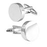 Savoyshi Simple Plain Metal Silver Cufflinks for Mens