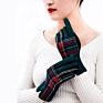 Sell Cute Symmetric Plaid Gloves for Women Women Woolen Fabric Touchscreen Gloves