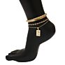 Sell Snake Bone Hip Hop 18K Gold Plated Queen Pendant Geometric Handmade Anklet