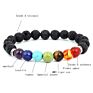 Seven Pulse Wheel Natural Stone Loose Beads Yoga Bracelet Volcanic Rock