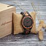 Shifenmei Drop Shipping Anniversary Gift Engraved Wooden Men Watch Wristwatches Natural Ebony Customized Wood Watch