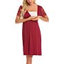 Short Lace Sleeves Maternity Outwear Lady Dress Woman plus Size Dress for Pregnant Woman Maternity Dress Lactation Outfit