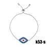 Silver Diamond Drawstring Blue Evil Eyes Adjustable Lucky Amulet Bracelet