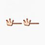 Silver Jewelry 14K Gold Cute Small Crown Stud Earrings