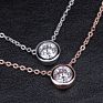 Silver Jewelry 6.5Mm round Shape Diamond 925 Silver Cubic Zirconia Necklace