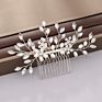 Silver Pearl Crystal Wedding Hair Combs Hair Accessories Bride Bridesmaid Jewelry for Women