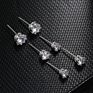 Silver Plated Crystal Cz Stud Earrings Wedding round Shape Diamond Zirconia Studs Earrings