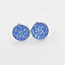 Silver Plating Stud Resin Druzy Drusy Earrings 12Mm Resin Cabochon Earrings for Women Jewelry Gift