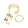 Simple Double-Layer Multi-Layer Plain Titanium Steel 18K Gold Ring for Men and Women Couples