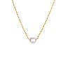 Simple Gold Plated Fade Resistant Small Pearl Charm Clavicle Chain Necklace 316L Stainless Steel Pearl Choker Necklace