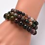 Simple Handmade Jewelry Elastic 6/8/10Mm Natural Indian Agate Stone Strand Bracelet