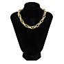 Simple Hollow Out Women's Short Clavicle Chain Geometric Color Splicing Twist Chain Necklace Suitable for All Place
