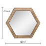 Simply Hangs Geometrical Hexagon Woodframe Wall Mirror to Make up for the Family Mirror