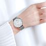 Sinobi Elegant Ultra Thin Lady Watch Shiny Pearl-Shell Dial Roman Number Index Steel Mesh Belt Watch Quartz Silver Watch S9709L