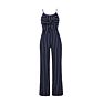 Sleeveless Women Striped Slim-Fit Suspender Bow Jumpsuit