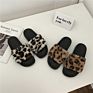 Slipper Casual Non-Slide Mentallic Leopard Large Size Sewing Thresd Slippers for Women's