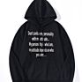 Slogan Print Oversized Long Sleeve round Neck Kangaroo Pocket Drawstring Hoodie Women Pullover Autumn Sweatshirt