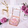 Small Rose Gold Glass Brass Jewelry Box