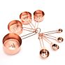 Small Smidgen Metal Stainless Steel Solid Scoop Hanging Brass Copper Rose Gold round Narrow Measuring Cups and Spoons