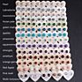 Small Stud Earrings for Women Sterling Silver 925 Jewellery Circle Crystals Natural Stone Earring