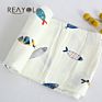 Soft Feeling Fish Printed 100 Cotton Muslin Baby Swaddle Blankets