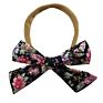 Soft Thin Headbands with 3 Inch Floral Cotton Hair Bow Hairband Hair Bands Accessories for Newborn Toddler Baby Girls